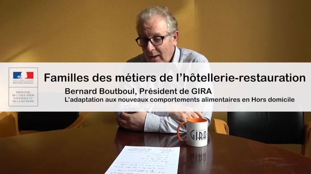 Logo Interview de Bernard Boutboul, Président de Gira. Vidéo N° 1.1 : L'adaptation aux nouveaux comportements alimentaires en Hors domicile (extraits)
